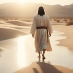 pngtree-back-view-of-jesus-walking-toward-the-sunlight-on-desert-water-image_15517836 (1)