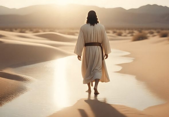 pngtree-back-view-of-jesus-walking-toward-the-sunlight-on-desert-water-image_15517836 (1)